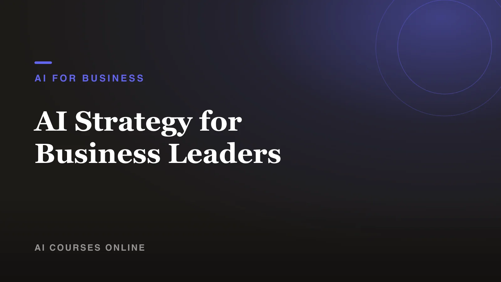 AI Strategy for Business Leaders